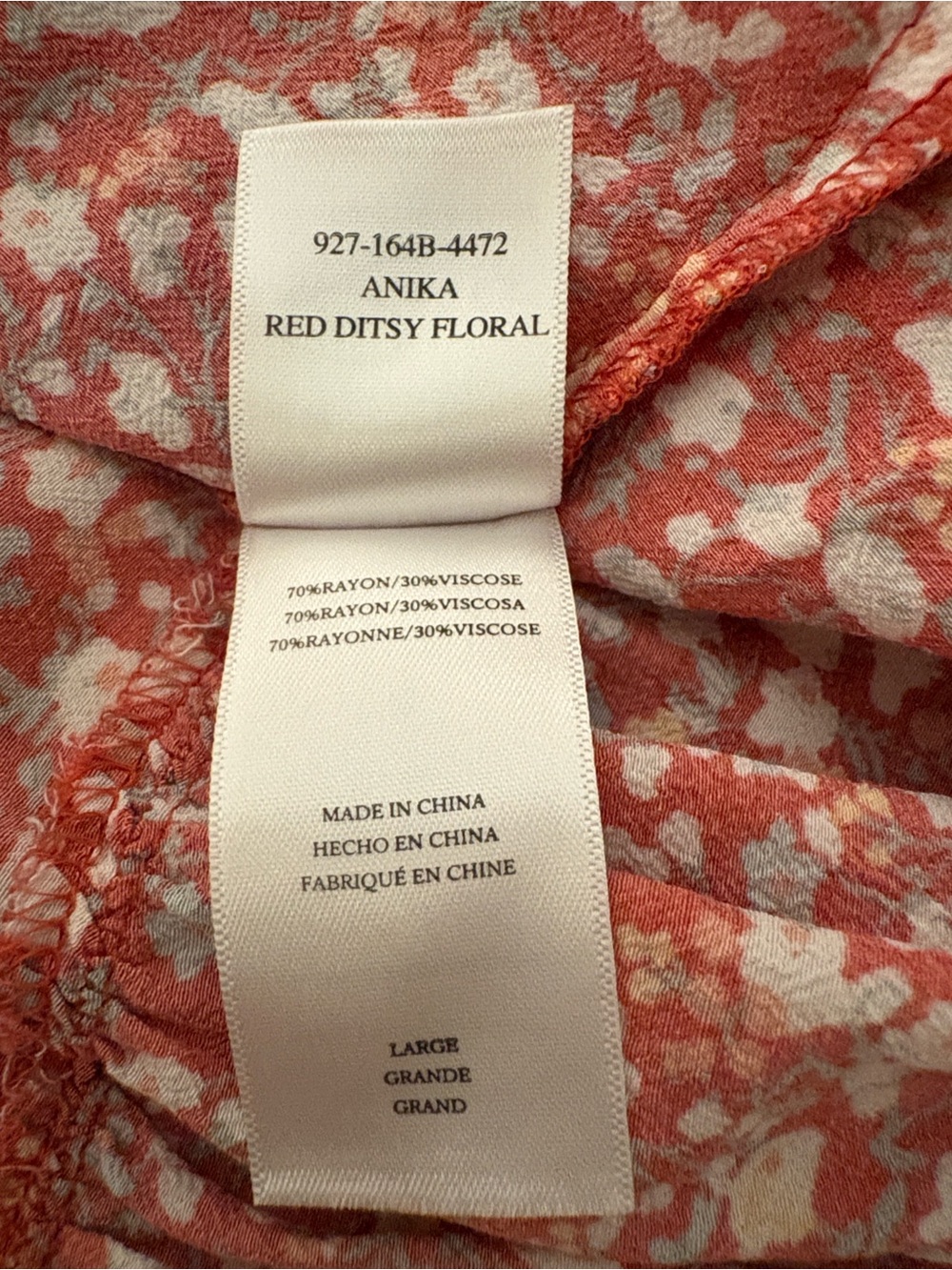 Rails Anika Red Ditsy Floral V-Neck Ruffle Mini Dress - Picture 9 of 9